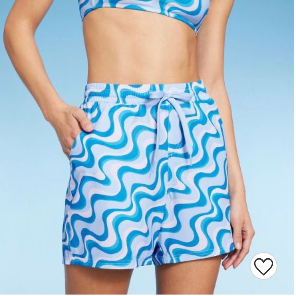 NWT Women's 5" Board Swim Shorts - Wild Fable™ Multi Blue Swirl Print